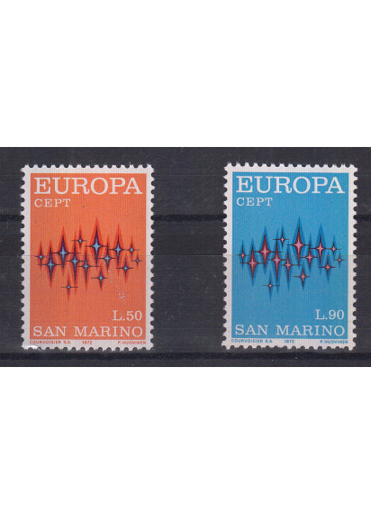 1972  San Marino Europa 2 valori nuovi Sassone 849-50